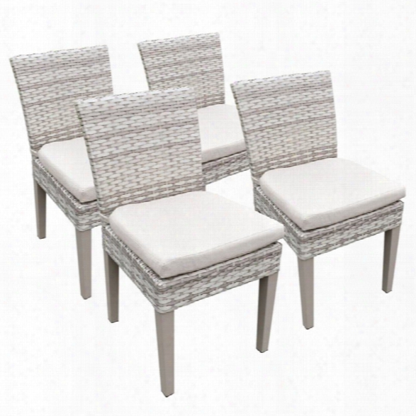 Tkc Fairmont Patio Dining Side Chair In Beige (set Of 4)