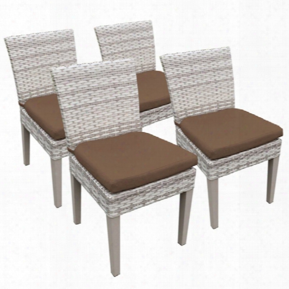 Tkc Fairmont Patio Dining Side Chair In Dark Brown (set Of 4)