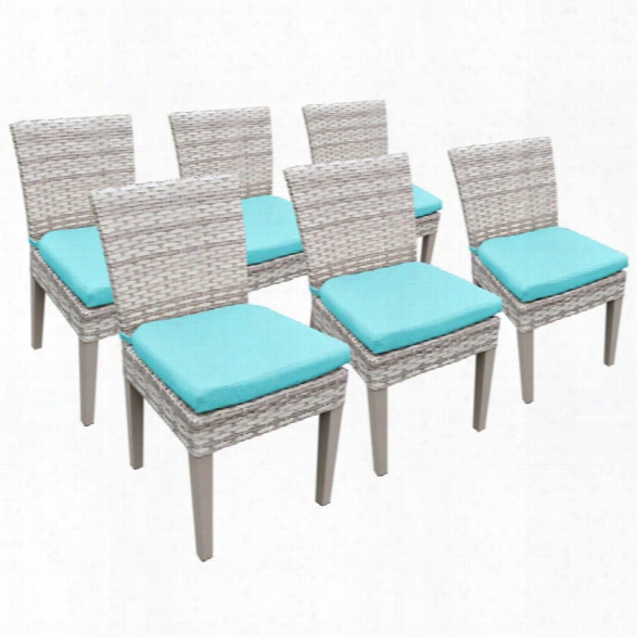 Tkc Fairmont Patio Dining Side Chair In Turquoise (set Of 6)