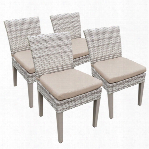 Tkc Fairmont Patio Dining Side Chair In Wheat (set Of 4)