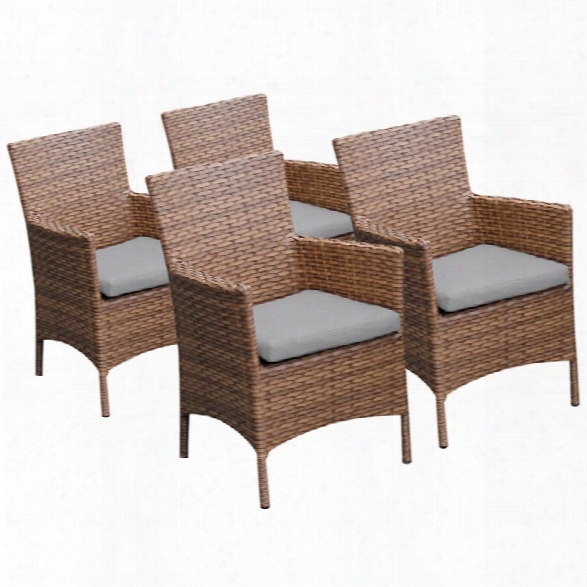 Tkc Laguna Patio Dining Arm Chair In Gray (set Of 4)