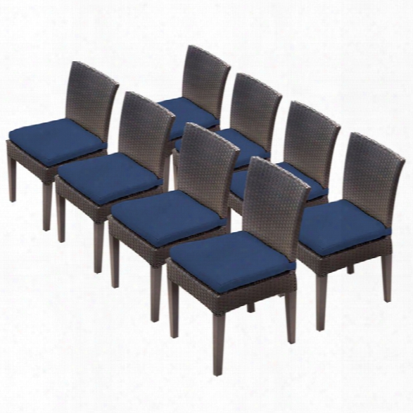 Tkc Napa Patio Dining Side Chair In Navy (set Of 8)