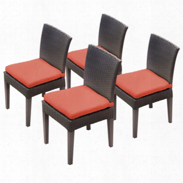 Tkc Napa Patio Dning Side Chair In Orange (set Of 4)