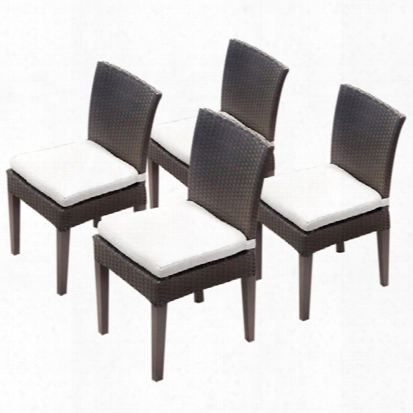 Tkc Napa Patio Dining Side Chair In White (set Of 4)