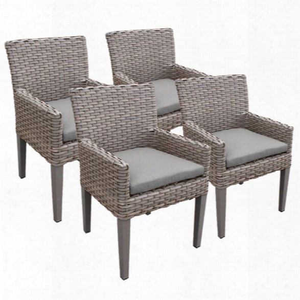 Tkc Oasis Patio Dining Arm Chair In Gray (set Of 4)