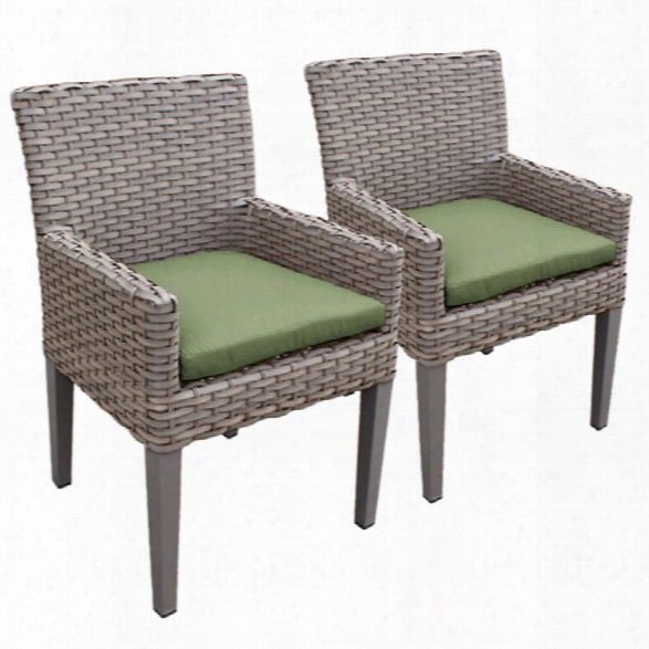 Tkc Oasis Patio Dining Arm Chair In Green (set Of 2)