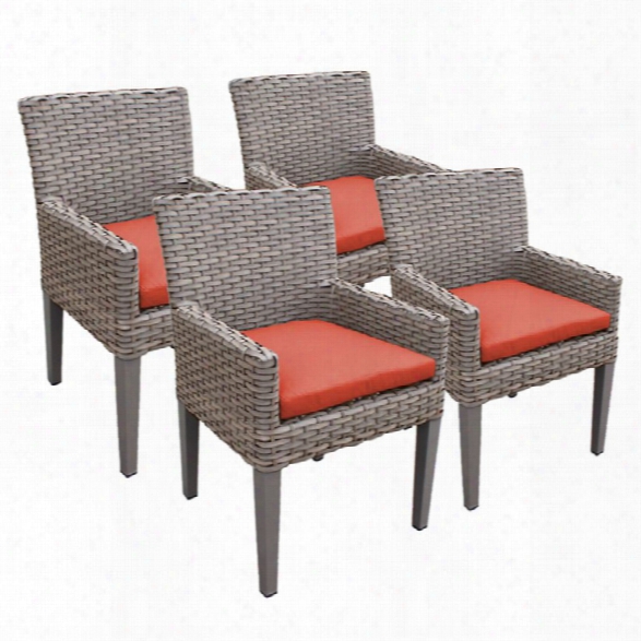 Tkc Oasis Patio Dining Arm Chair In Orange (set Of 4)