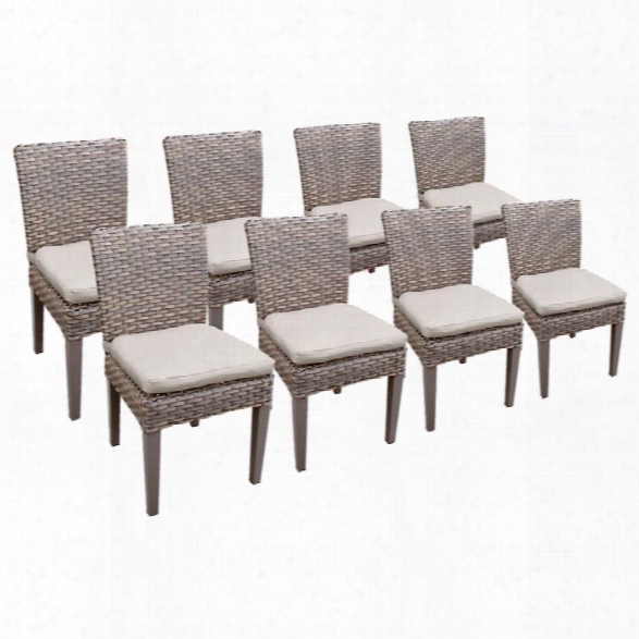 Tkc Oasis Patio Dining Side Chair In Beige (set Of 8)