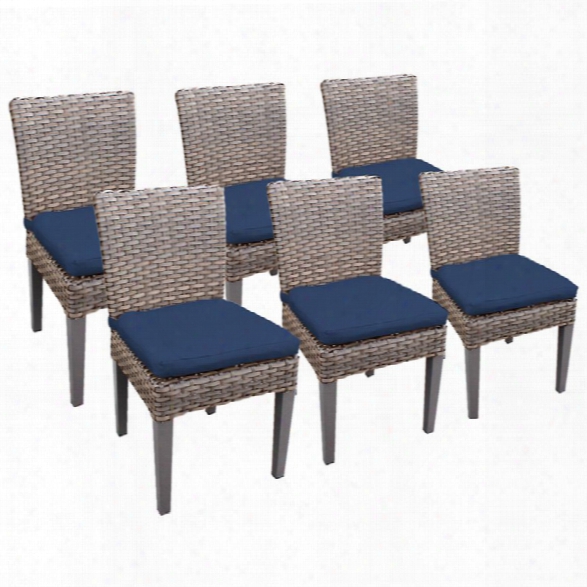 Tkc Oasis Patio Dining Side Chair In Navy (set Of 6)