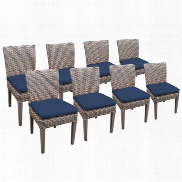 Tkc Oasis Patio Dining Side Chair In Navy (set Of 8)