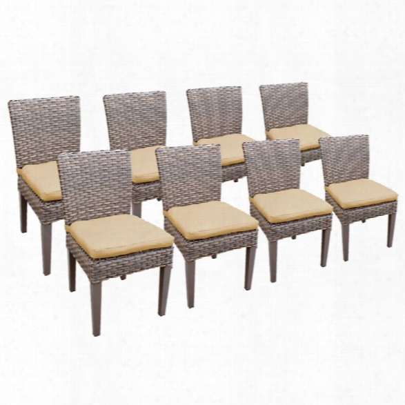 Tkc Oasis Patio Dining Side Chair In Sesame (set Of 8)
