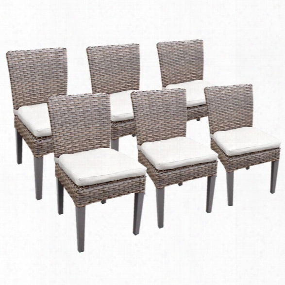 Tkc Oasis Patio Dining Side Chair In White (set Of 6)