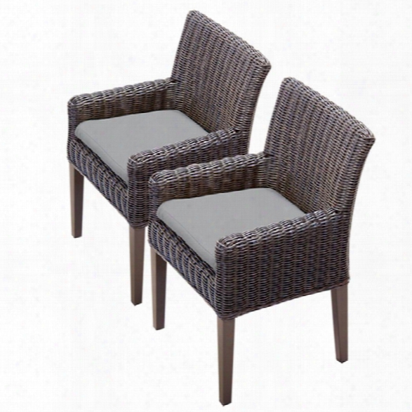 Tkc Venice Patio Dining Arm Chair In Gray( Set Of 2)