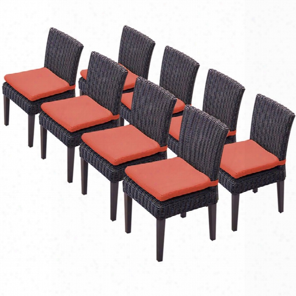 Tkc Venice Patio Dining Side Chair In Orange (set Of 8)