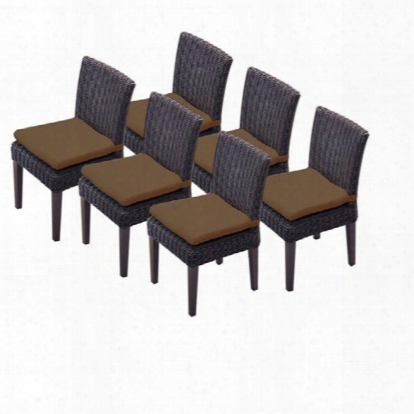 Tkc Venice Wicker Patio Dining Chairs In Cocoa (set Of 6)