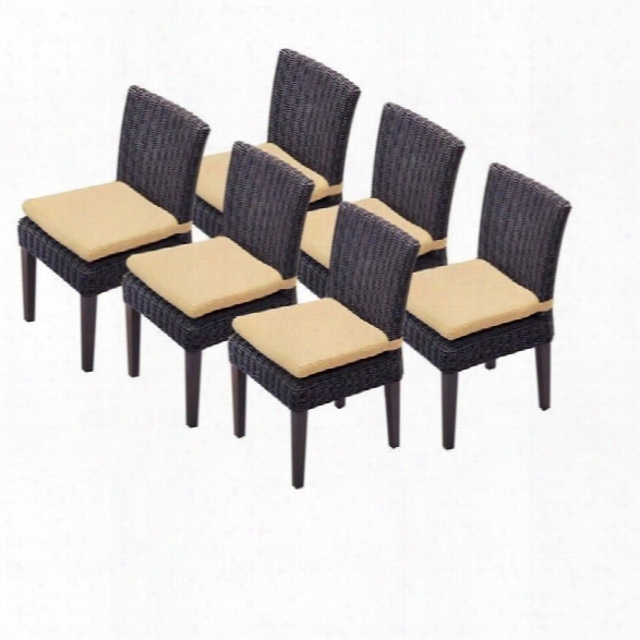 Tkc Venice Wicker Patio Dining Chairs In Sesame (set Of 6)