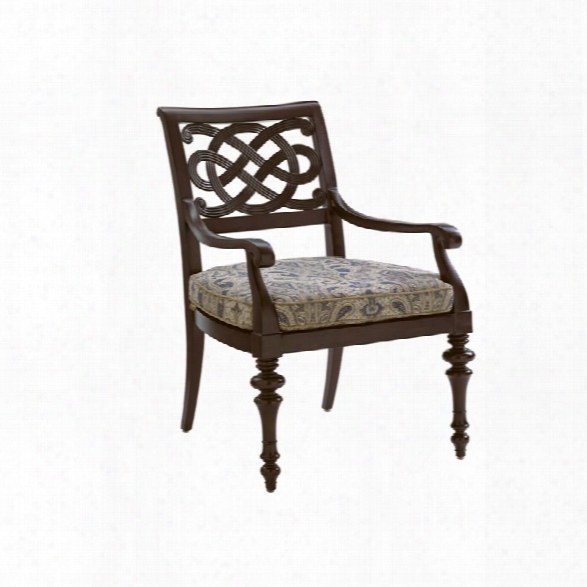 Tommy Bahama Black Sands Patio Dining Chair In Blue Print