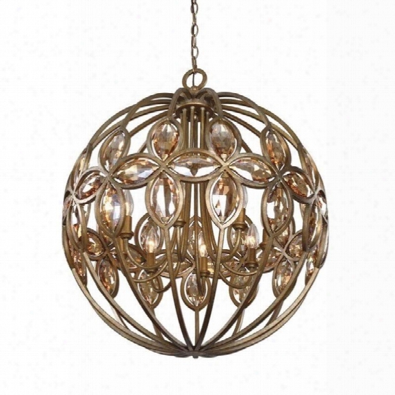 Uttermost Ambre 8 Light Gold Sphere Chandelier