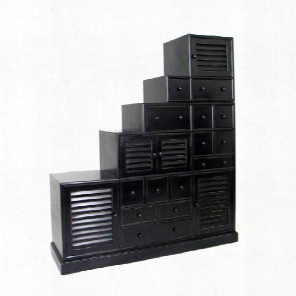 Wayborn Tonsu Step Cabinet In Antique Black