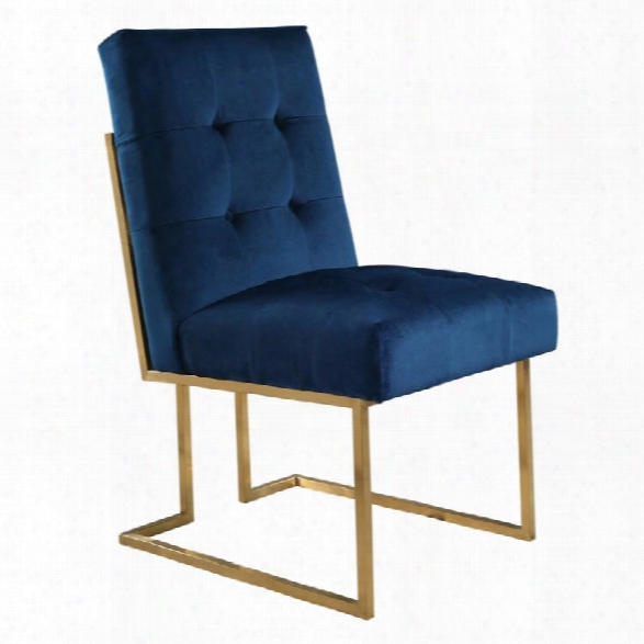 Abbyson Living Chapel Velvet Dining Chair In Navy