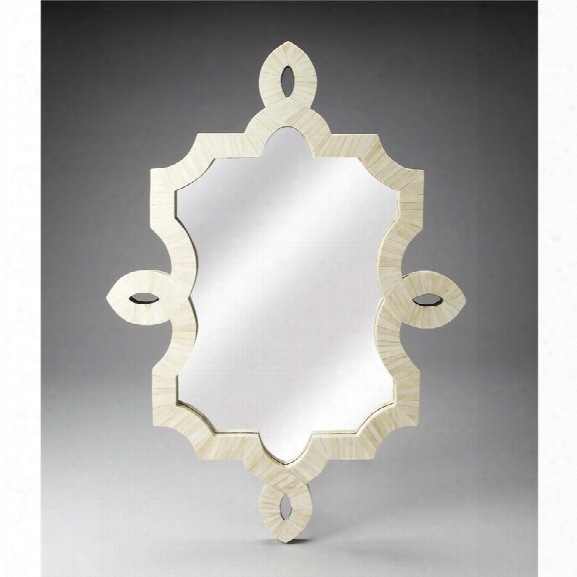 Butler Specialty Bone Inlay Accent Wall Mirror In White Bonw Inlay