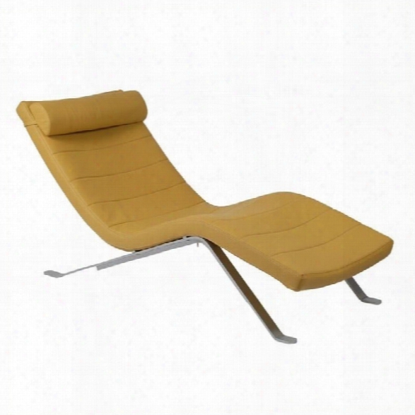 Eurostyle Gilda Lounge Chair In Saffron With Silver Base