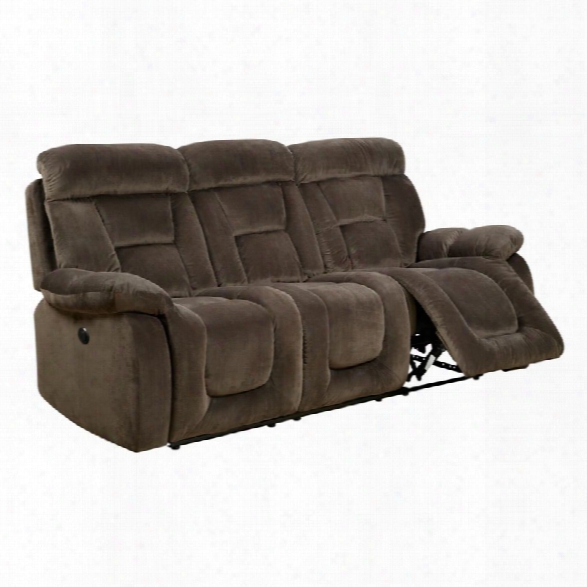 Furniture Of America Boyce Upholstered Power Reclining Sofa In Brown