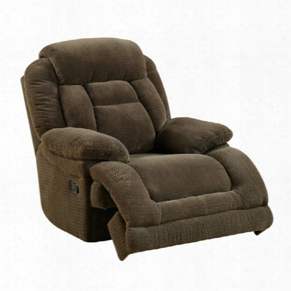 Furniture Of America Locke Flannelette Recliner In Brown