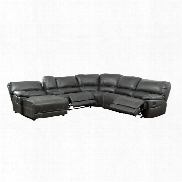 Furniture Of America Marlyn Leatherette Recliner Sectional In Gray