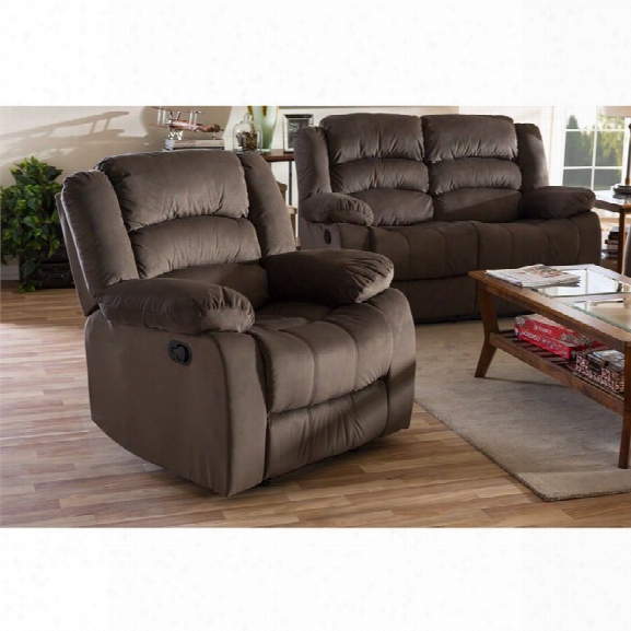 Hollace Microsuede Recliner In Taupe