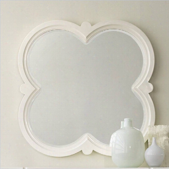 Hooker Furniture Melange Quatrefoil Clover-shaped Mirror In White