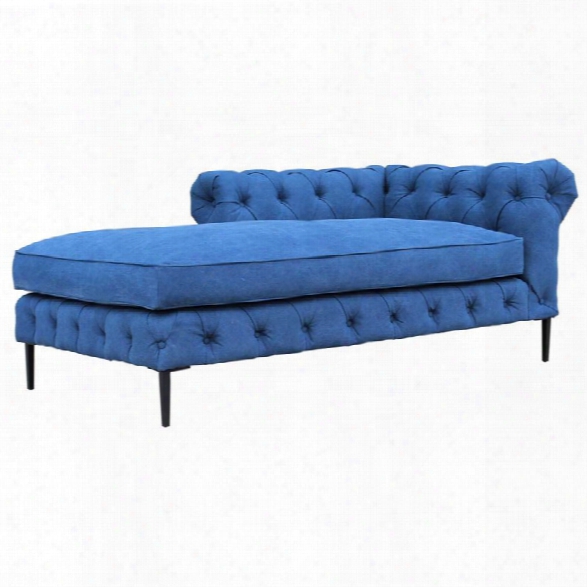 Moe's Canal Left Arm Fabric Chaise In Blue