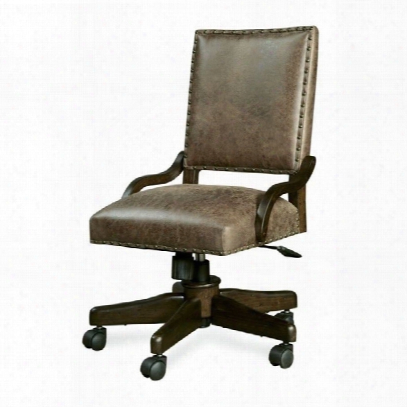 Smartstuff Paula Deen Guys Leather Henry's Desk Chair In Molasses