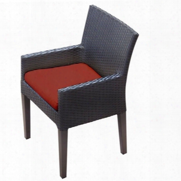 Tkc Napa Wicker Patio Arm Dining Chairs In Terracotta (set Of 2)