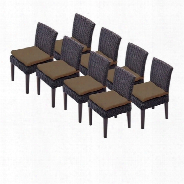 Tkc Venice Wicker Patio Dining Chairs In Cocoa (set Of 8)