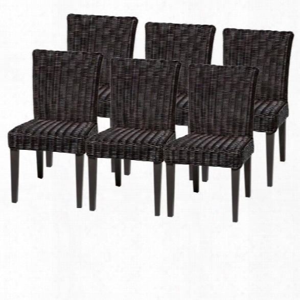 Tkc Venice Wicker Patio Dining Chairs In Espresso (set Of 6)