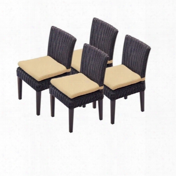 Tkc Venice Wicker Patio Dining Chairs In Sesame (set Of 4)