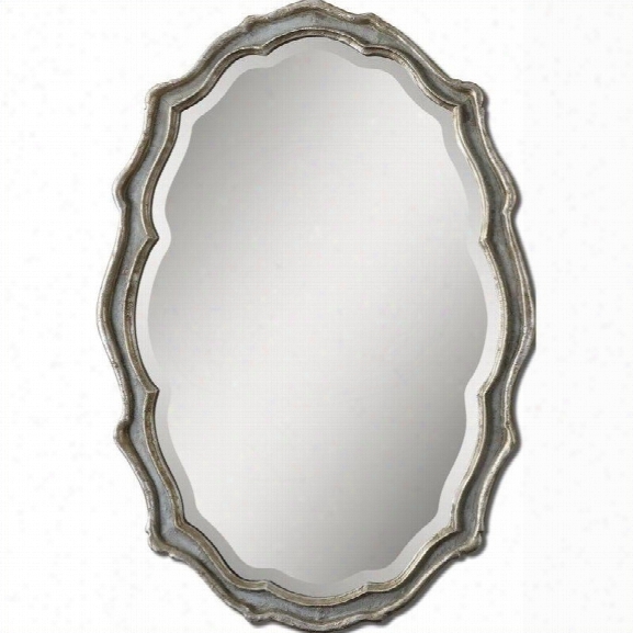 Uttermost Dorgali Mirror In Ageed Slate Blue