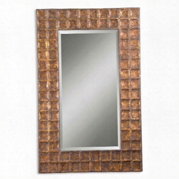 Uttermost Gavino Hammered Metal Mirror In Antique Gold