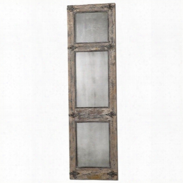 Uttermost Saragano Leaner Mirror In Distressed Slate Blue