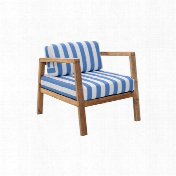 Zuo Bilander Outdoor Armchair In Bllue And White