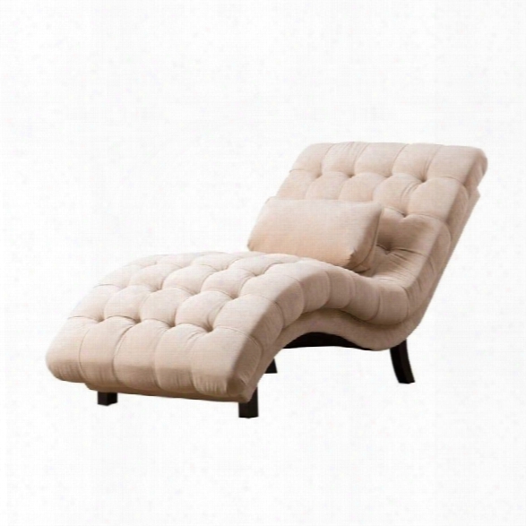 Abbyson Living Bera Fabric Upholstered Chaise Lounge In Sandstone