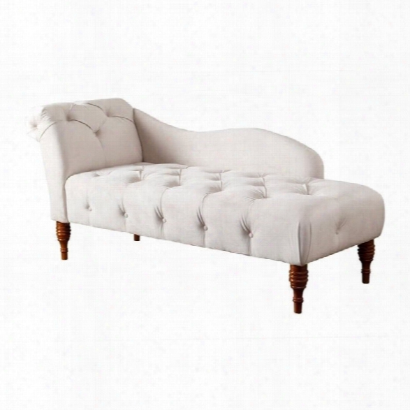 Abbyson Living Charlotte Tufted Velvet Chaise Lounge In Ivory