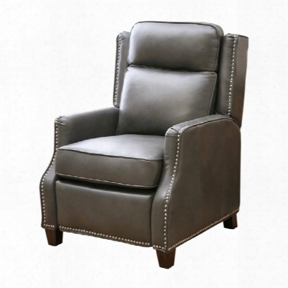 Abbyson Living Lark Faux Leather Pushback Leather Recliner In Gray