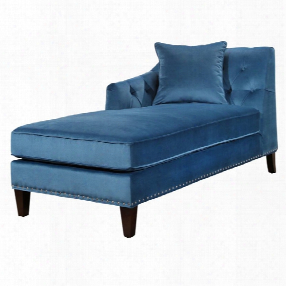 Abbyson Living Megan Velvet Chaise In Teal