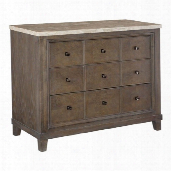 American Drew Park Studio 3 Drawer Wood Apothecary Hall Chest In Taupe