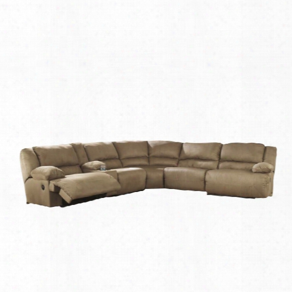 Ashley Hogan 6 Piece Rdclining Sectional In Mocha