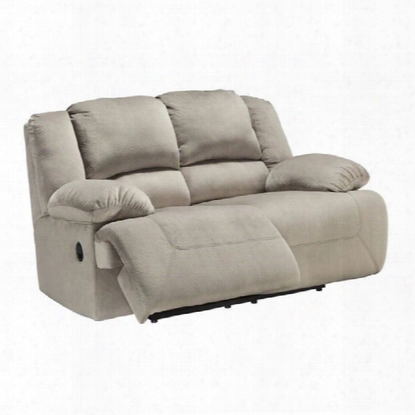 Ashley Toletta Fabric Power Reclining Loveseat In Granite