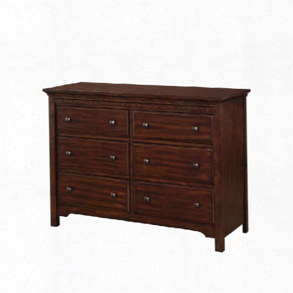 Dorel Living Auburn 6 Drawer Dresser In Chestnut