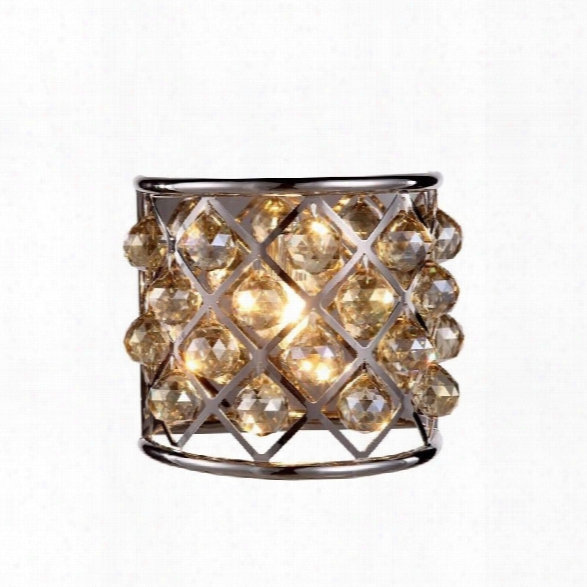 Elegant Lighting Madison Royal Crystal Wall Sconce In Polished Nickel